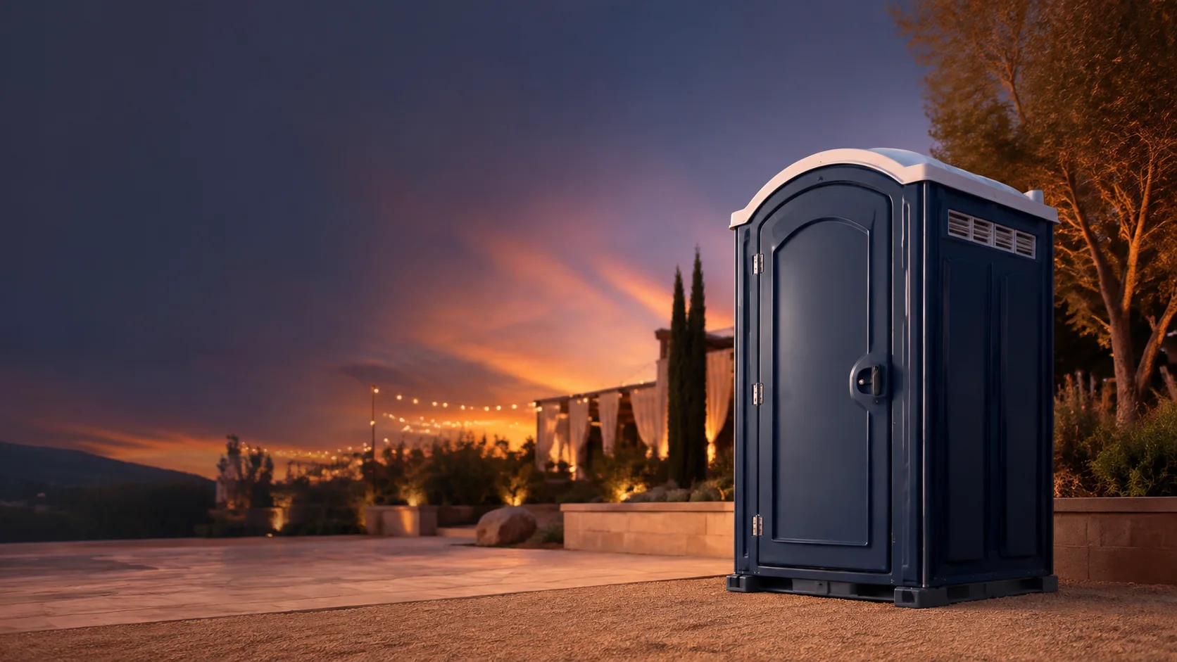 Portable restroom shown for rental planning in Glenview, IL